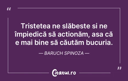 Tristețea ne slăbește și ne împiedi...