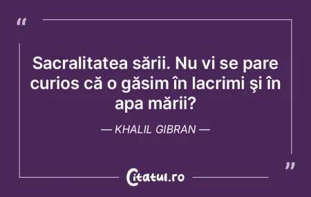 Sacralitatea sării. Nu vi se pare curio... Sacralitatea sării. Nu vi se pare curio...