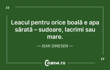 Leacul pentru orice boală e apa săratÄ... Leacul pentru orice boală e apa săratÄ...