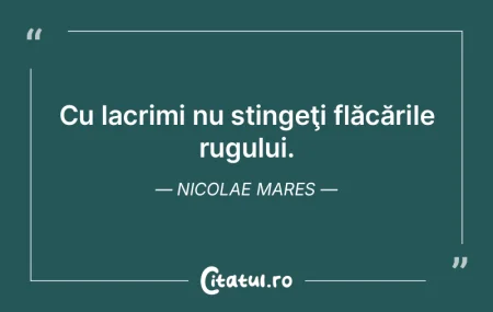 Cu lacrimi nu stingeţi flăcările rugu...