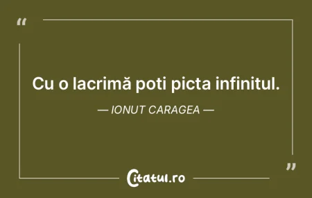Cu o lacrimă poți picta infinitul. Ion...
