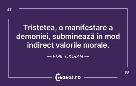 Tristețea, o manifestare a demoniei, su...