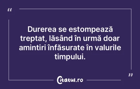 Durerea se estompează treptat, lăsând...