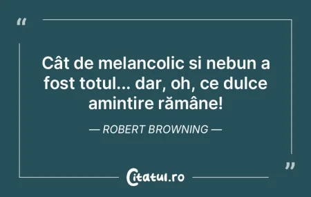 Cât de melancolic și nebun a fost totu...