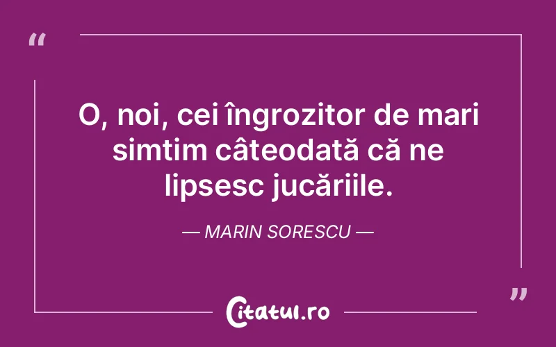Citat Marin Sorescu - citate triste