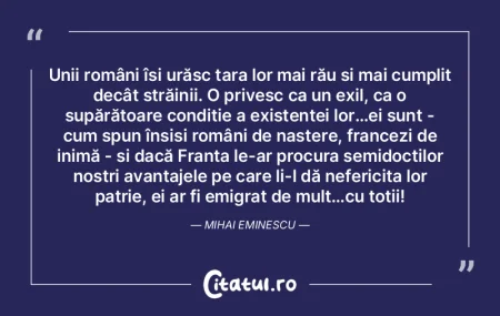 Unii români își urăsc țara lor mai ...