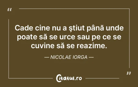 Cade cine nu a ştiut până unde poate ... Cade cine nu a ştiut până unde poate ...
