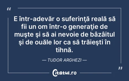 E într-adevăr o suferinţă reală să... E într-adevăr o suferinţă reală să...