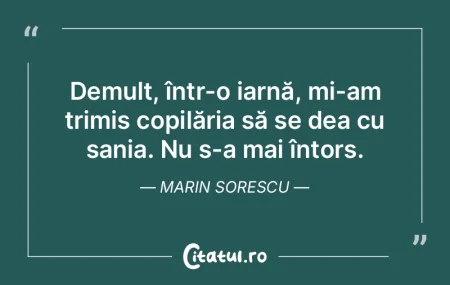 Demult, într-o iarnă, mi-am trimis cop...