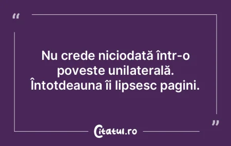 Nu crede niciodată într-o poveste unil...