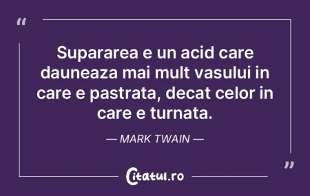 Supararea e un acid care dauneaza mai mu... Supararea e un acid care dauneaza mai mu...