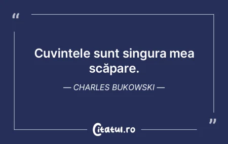 Cuvintele sunt singura mea scăpare. Cha... Cuvintele sunt singura mea scăpare. Cha...