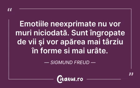 Citeste si: Emoțiile neexprimate nu vor muri nicioda...