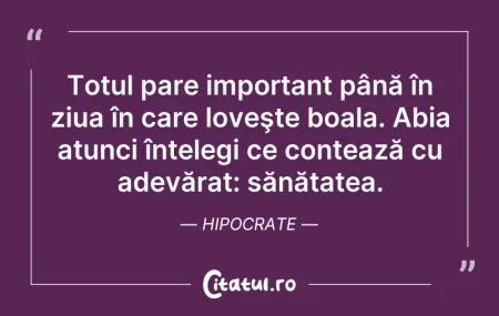 Citeste si: Totul pare important până în ziua în car...