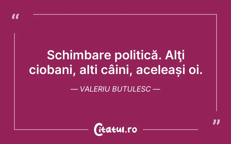 Schimbare politică. Alţi ciobani, alți câini, aceleași oi. Valeriu Butulesc