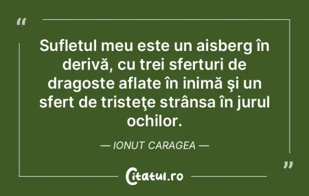 Sufletul meu este un aisberg în derivă...