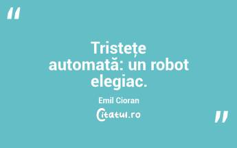 Tristeţe automată: un robot elegiac. Emil Cioran...