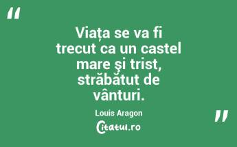 Viaţa se va fi trecut ca un castel mare şi trist, străbătut de vânturi. Louis Aragon...