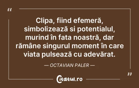 Viața nu este o capodoperă, ci un baza...
