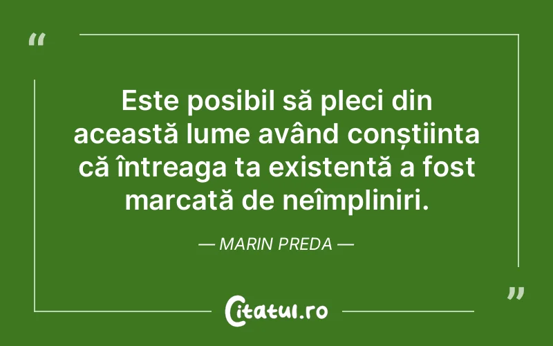 Citat Marin Preda - citate viata
