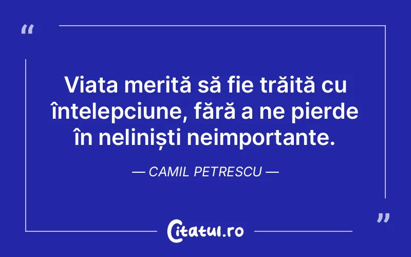 Citat Camil Petrescu - citate viata