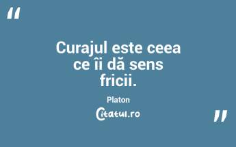 Curajul este ceea ce îi dă sens fricii. Platon...