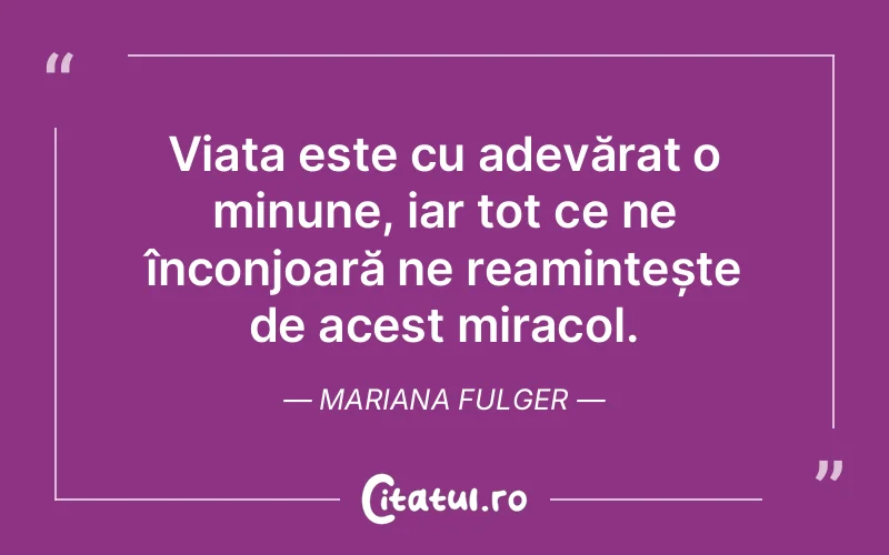 Citat Mariana Fulger - citate viata