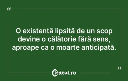 O existență lipsită de sens este ca o...