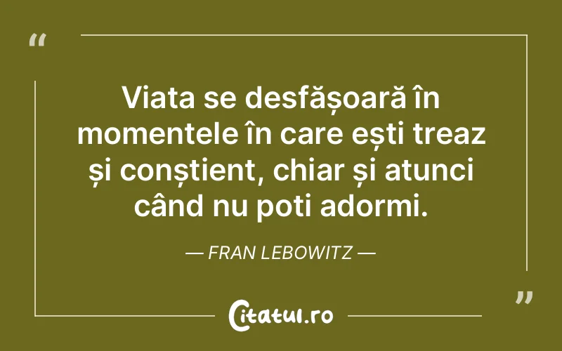 Citat Fran Lebowitz - citate viata