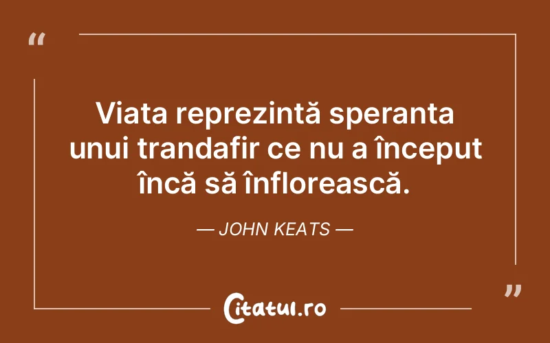 Citat John Keats - citate viata