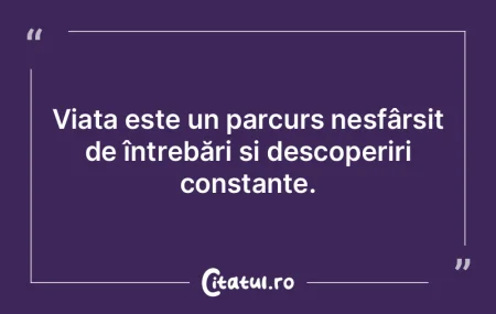 Timpul nostru este limitat, așa că ar ...