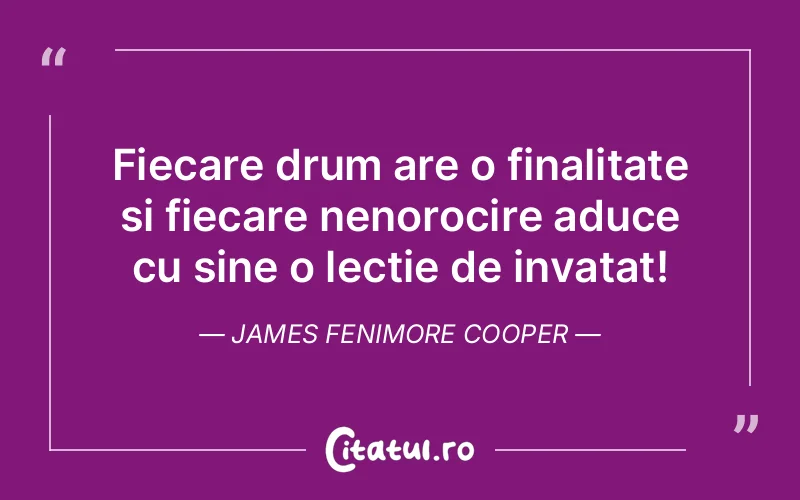 Citat James Fenimore Cooper - citate viata