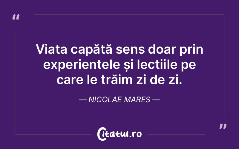 Citat Nicolae Mares - citate viata