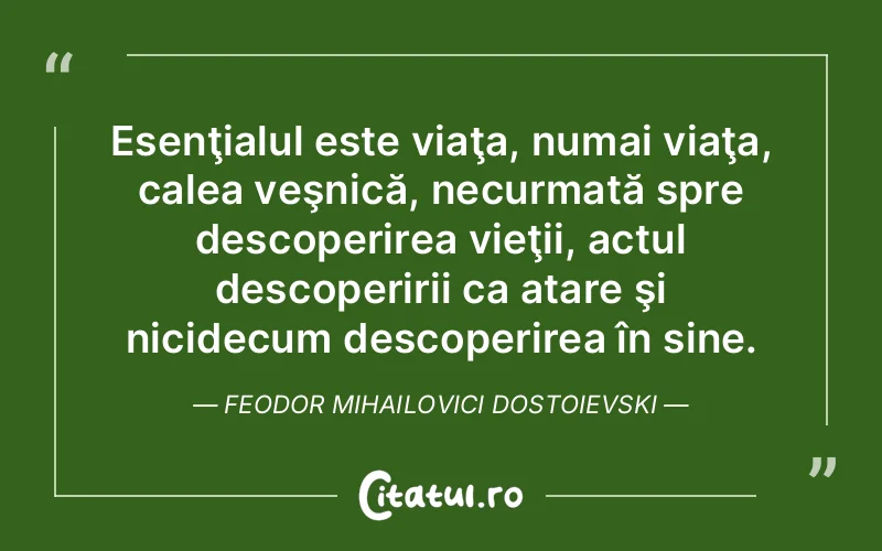 Citat Feodor Mihailovici Dostoievski - citate viata