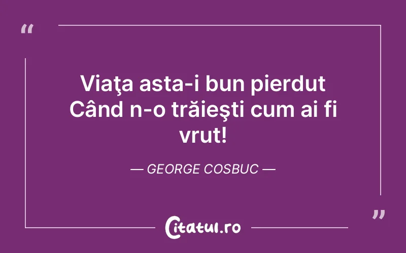 Citat George Cosbuc - citate viata