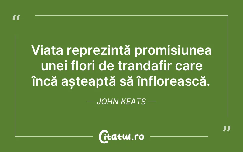 Citat John Keats - citate viata