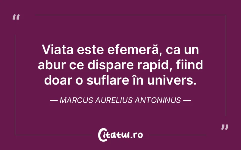 Citat Marcus Aurelius Antoninus - citate viata