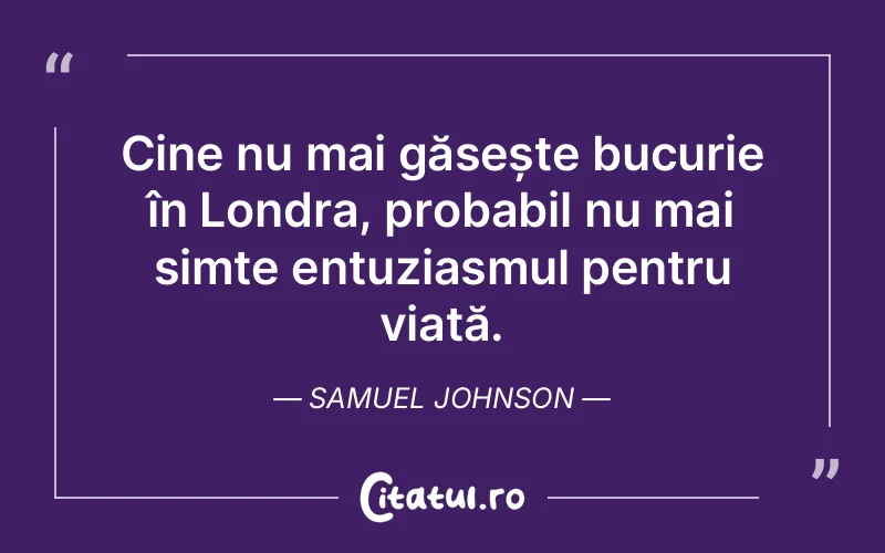 Citat Samuel Johnson - citate viata