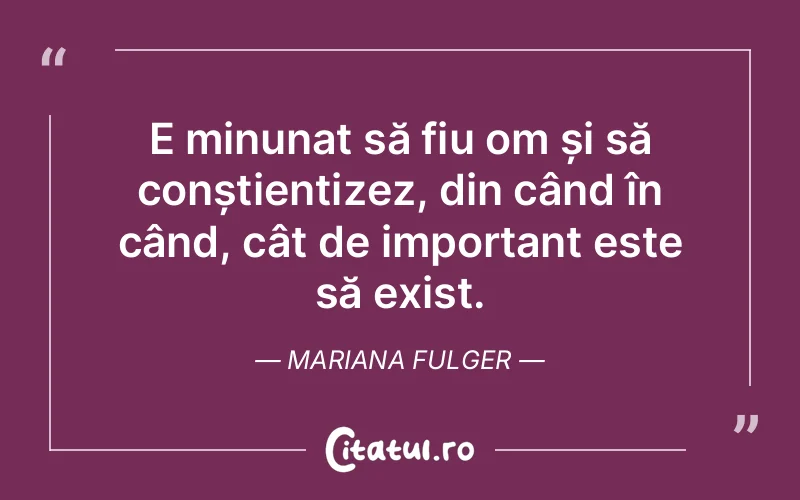 Citat Mariana Fulger - citate viata