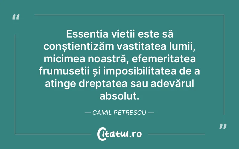 Citat Camil Petrescu - citate viata