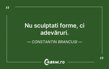 Nu sculptați forme, ci adevăruri. Cons...