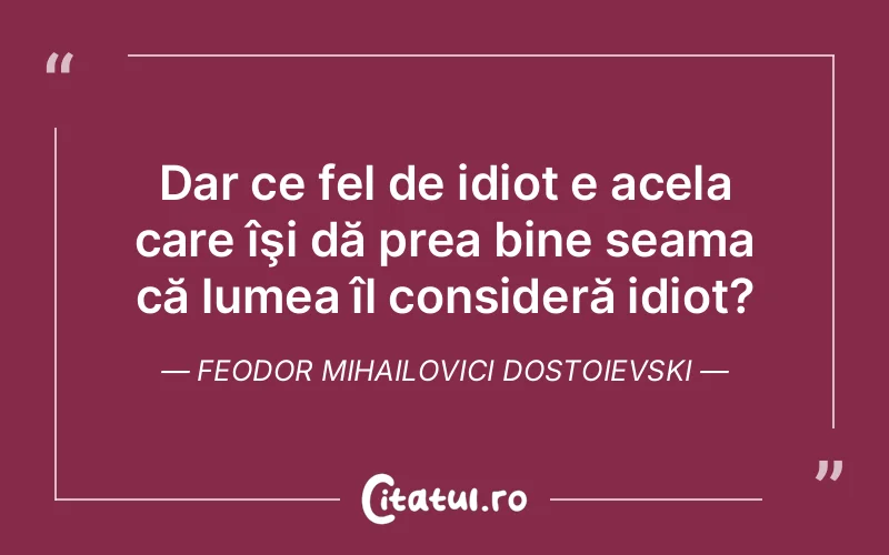 Citat Feodor Mihailovici Dostoievski - citate viata