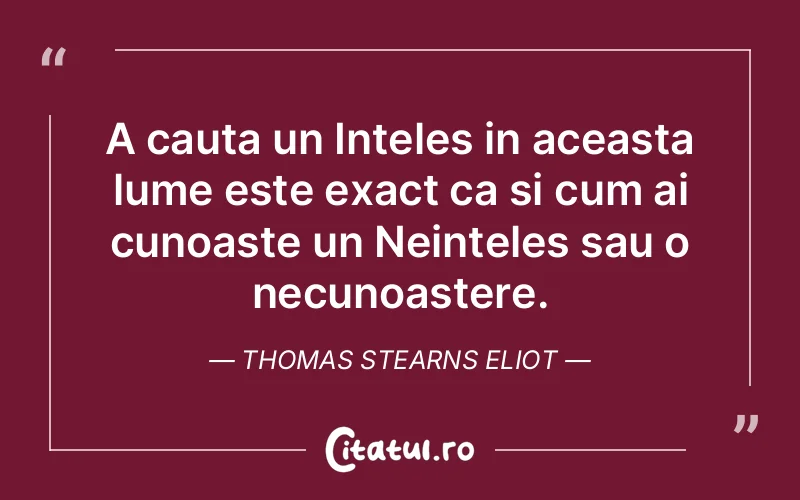 Citat Thomas Stearns Eliot - citate viata