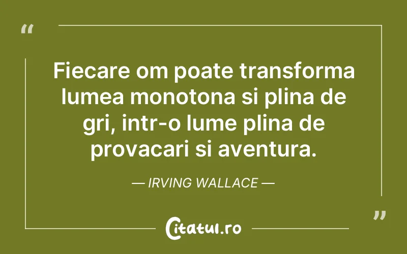 Citat Irving Wallace - citate viata