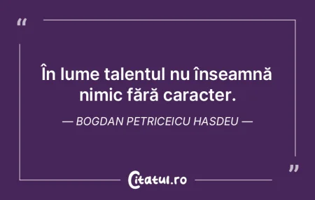 Nimic mare nu se creeaza in lumea asta f...