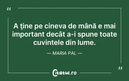 Noi avem alte legi, ale răbdării, ale ...