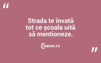 Strada te învață tot ce școala uită să menționeze....