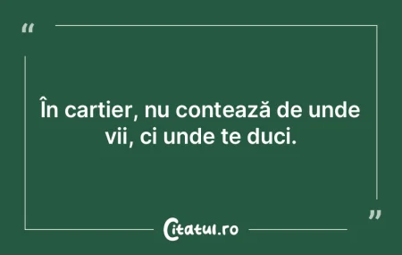 În cartier, nu contează de unde vii, c...