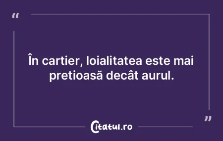 În cartier, loialitatea este mai preți...