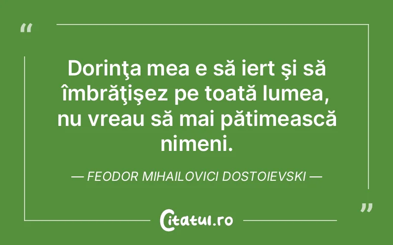 Citat Feodor Mihailovici Dostoievski - citate viata